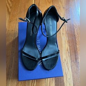 Classics!! Black patent Stuart Weitzman Nudist sandal